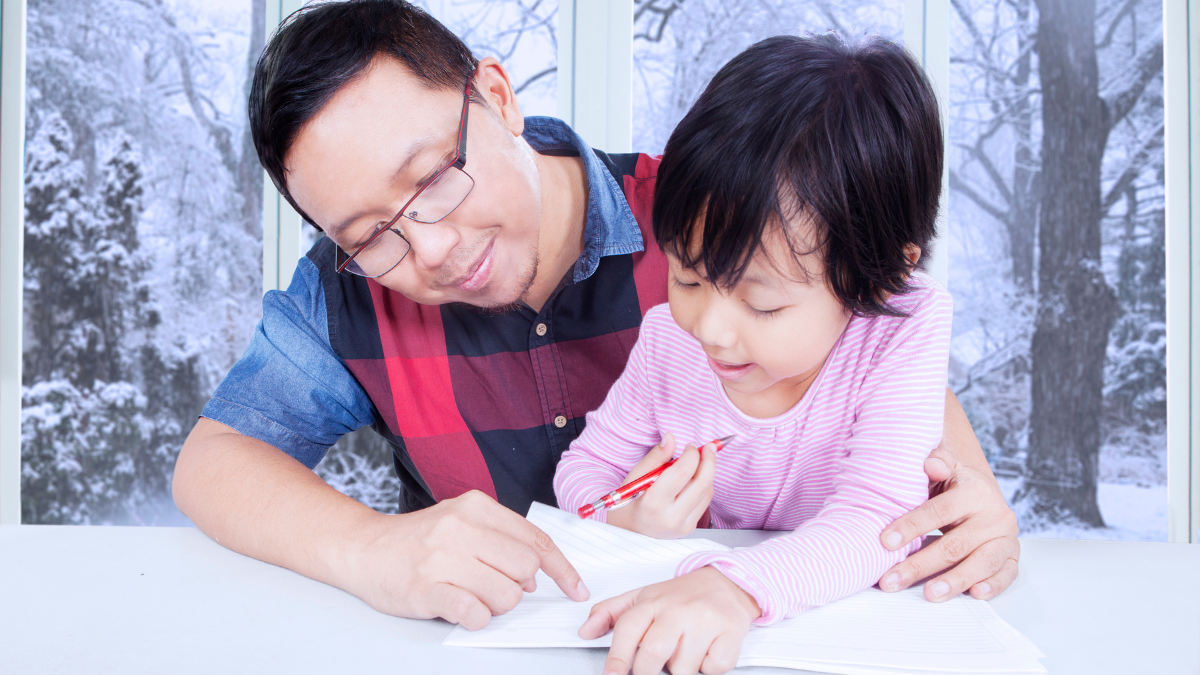 Parent supporting a child through a difficult moment